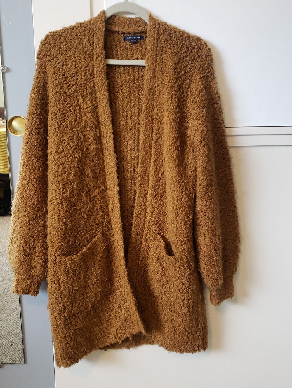 American Eagle Outfitters Oversized Teddy Cardigan in Camel Brown - XS